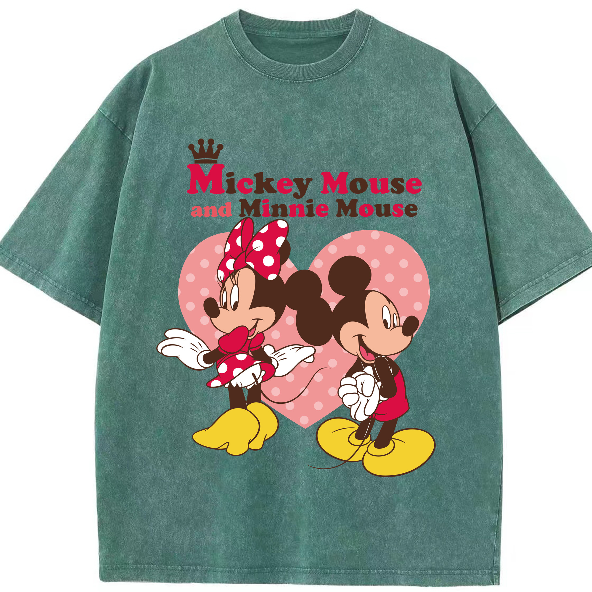 （画像用） ミッキーマウス Mickey Mouse 綿100% ヴィンテージ風 半袖Tシャツ（フロントプリント）